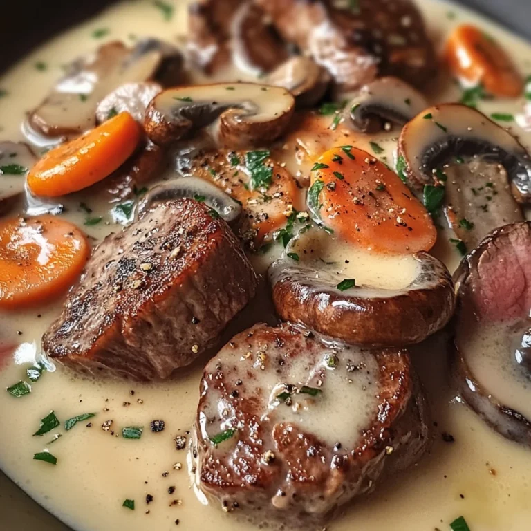Blanquette de Filet Mignon de boeuf aux Champignons