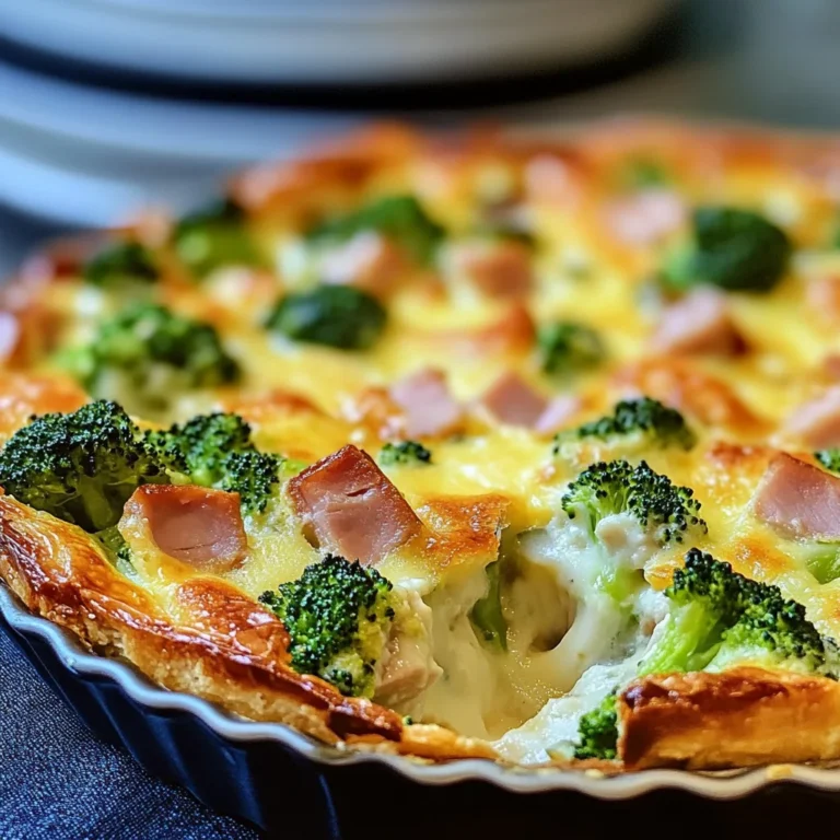 Clafoutis salé brocoli jambon de poulet