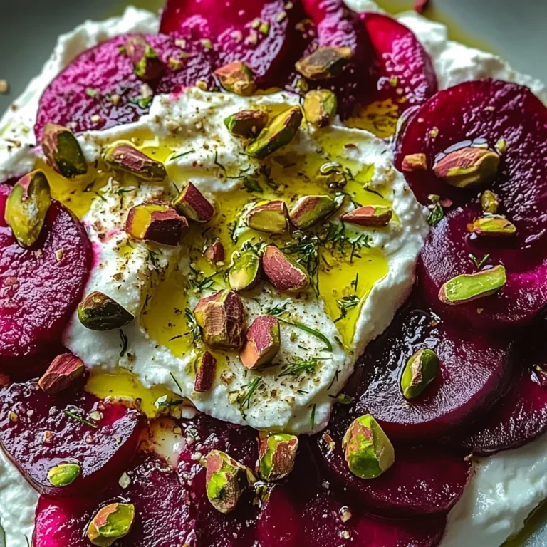 Feta battue, betteraves, pistaches