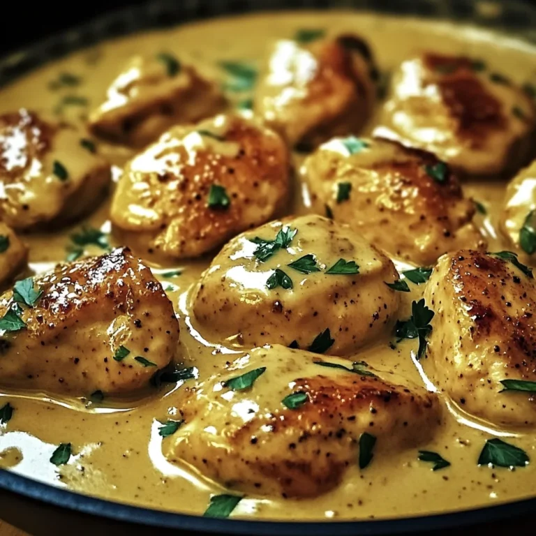 Poulet crémeux à la moutarde et au vinaigre de cidre blanc