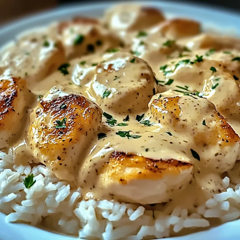 Poulet crémeux et riz en sauce