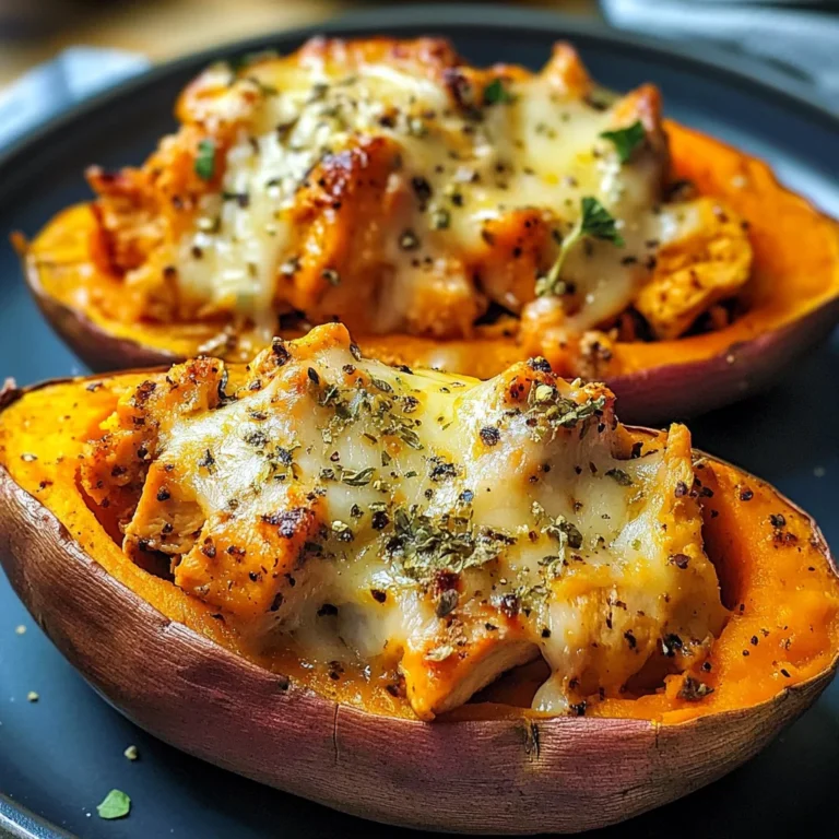 Patate douce farcie au poulet