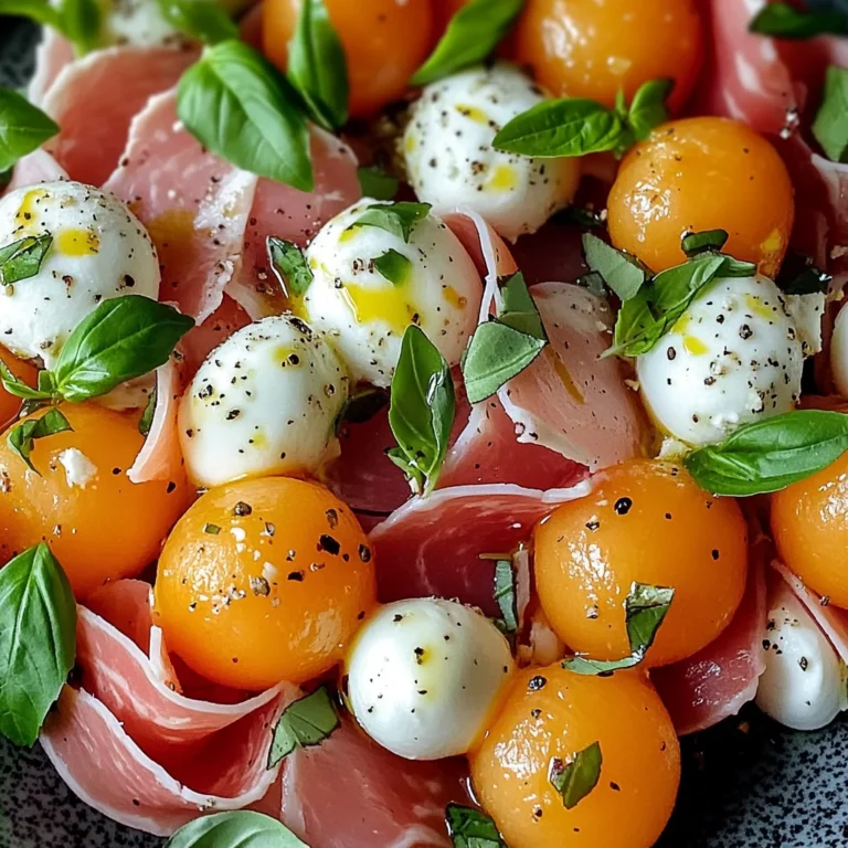 Salade melon jambon de poulet mozzarella